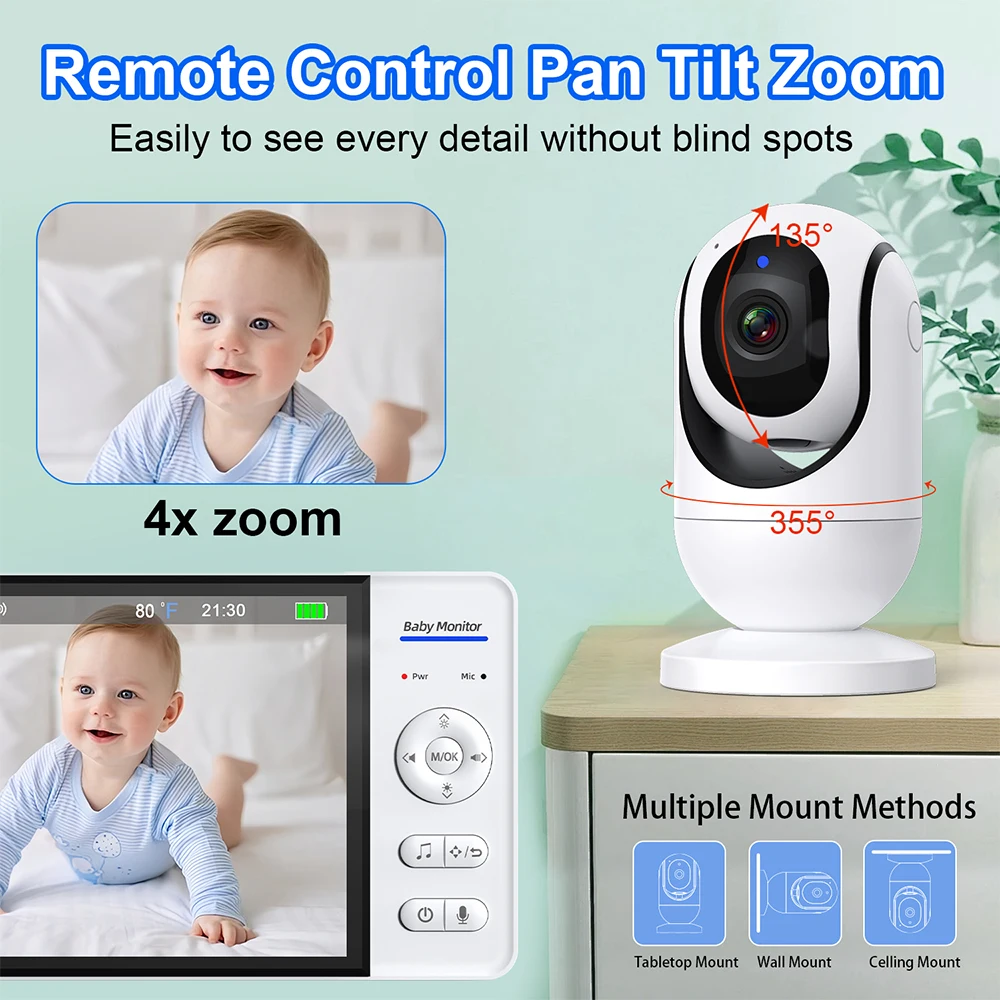 7.0'' Video Baby Monitor 720P  - огляд і ціна Smart Home Battery Camera