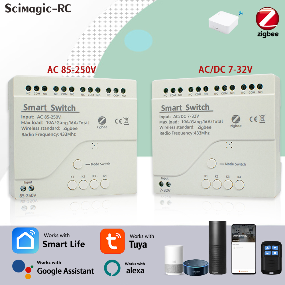 4CH Zigbee Tuya Smart Home Rel - огляд і ціна Smart Home Google Assistant