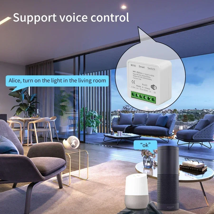 Tuya WiFi Smart Switch Module  - огляд і ціна Smart Home Google Assistant