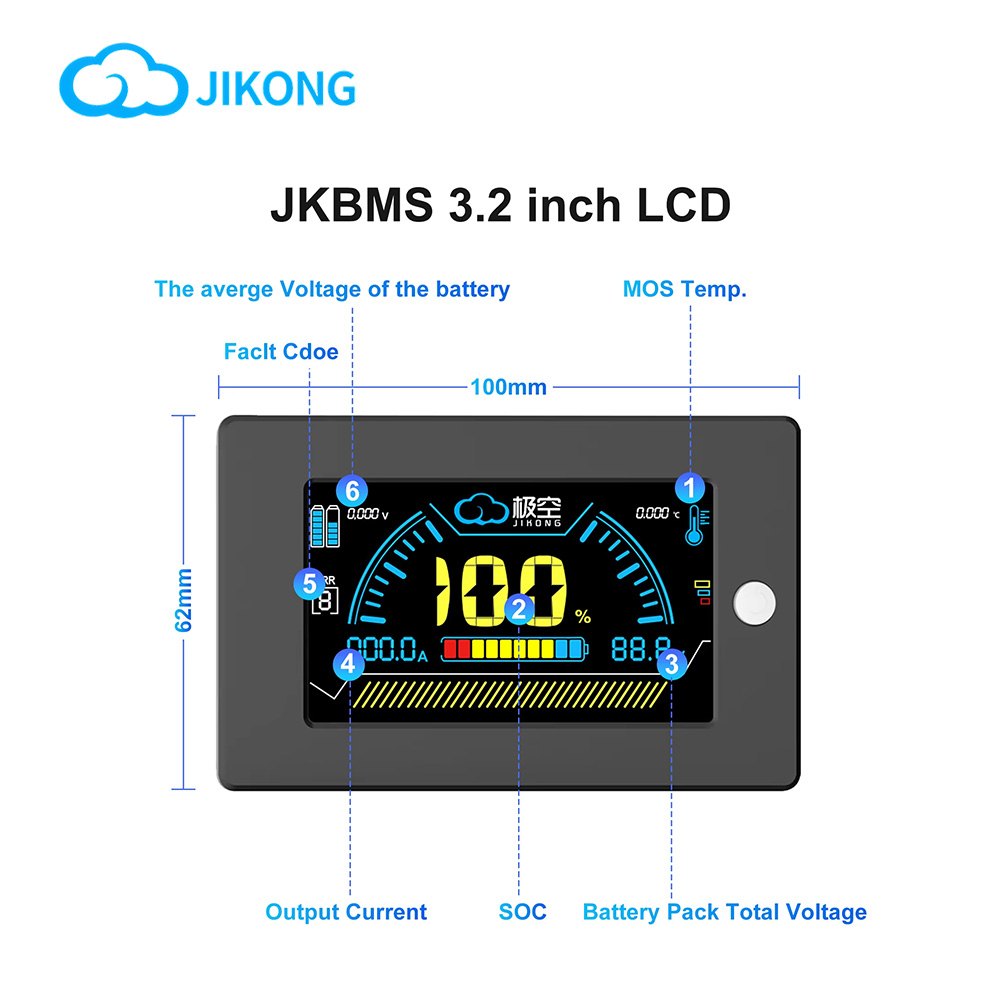 JK BMS LCD Display 3.2 Inch Sc - огляд і ціна Smart Energy Monitor