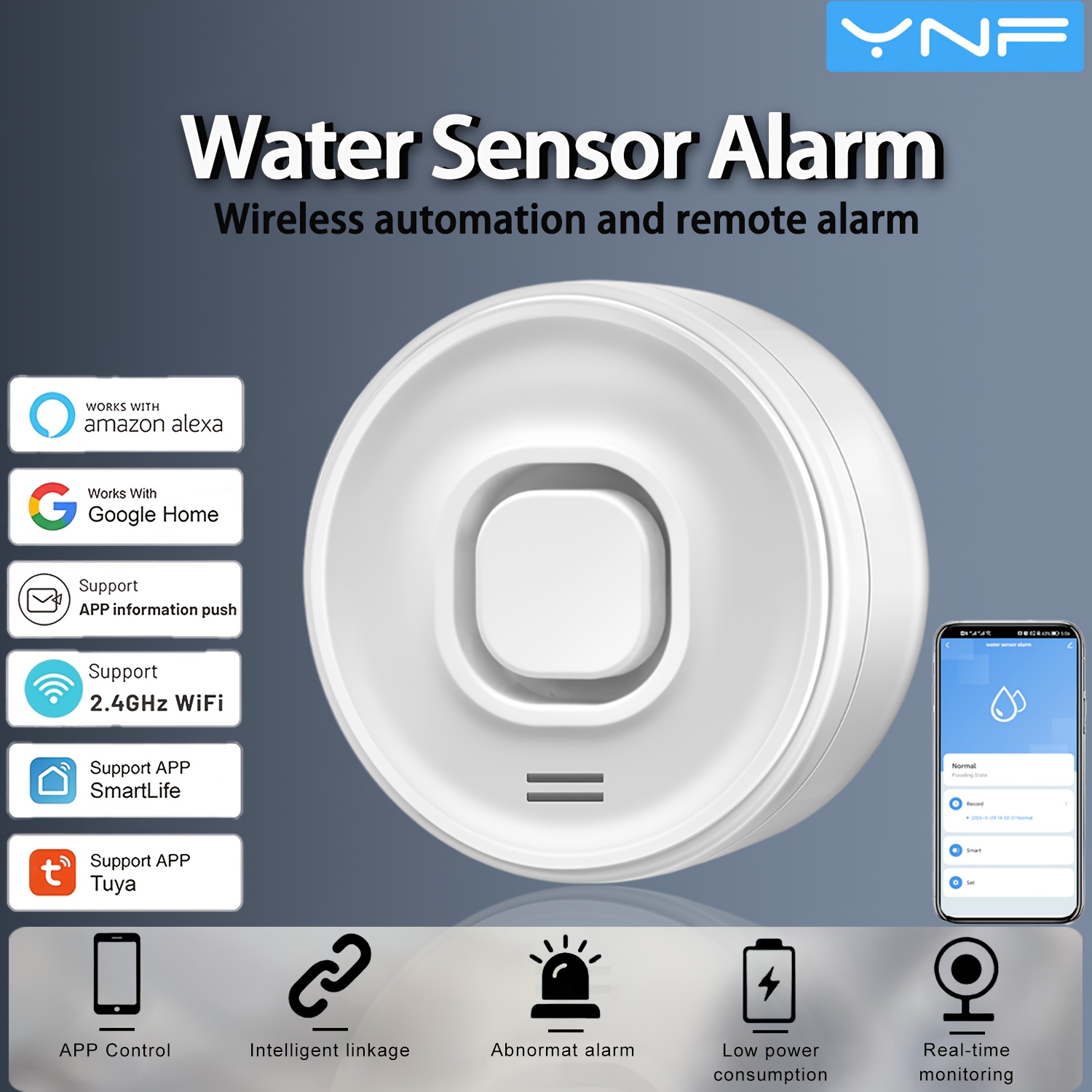 YNF Smart WiFi Water Leak Dete - огляд і ціна Smart Home Ynf