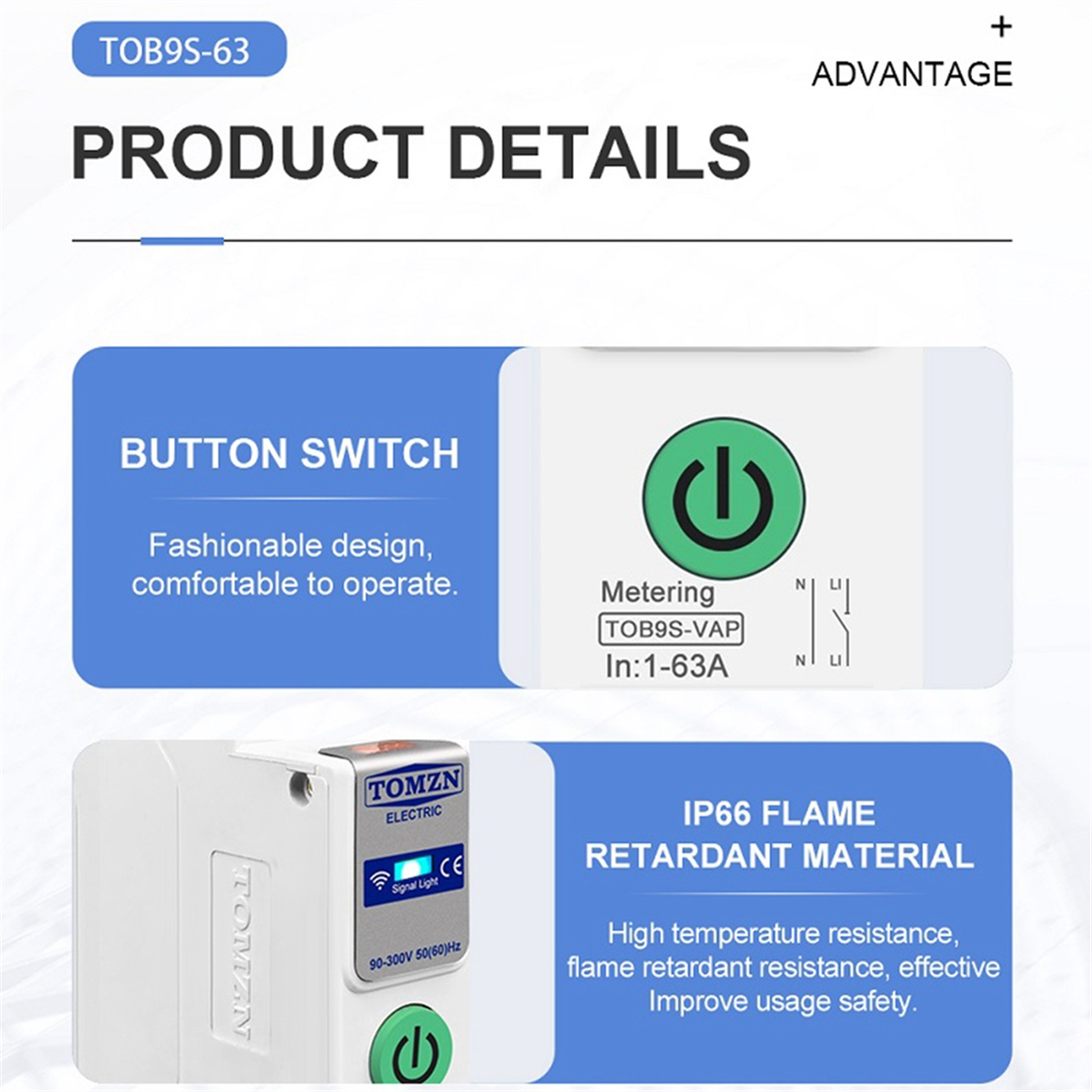 ABMO  TOB9S-VAP TUYA 63A 1P+N  - огляд і ціна Smart Energy Monitor