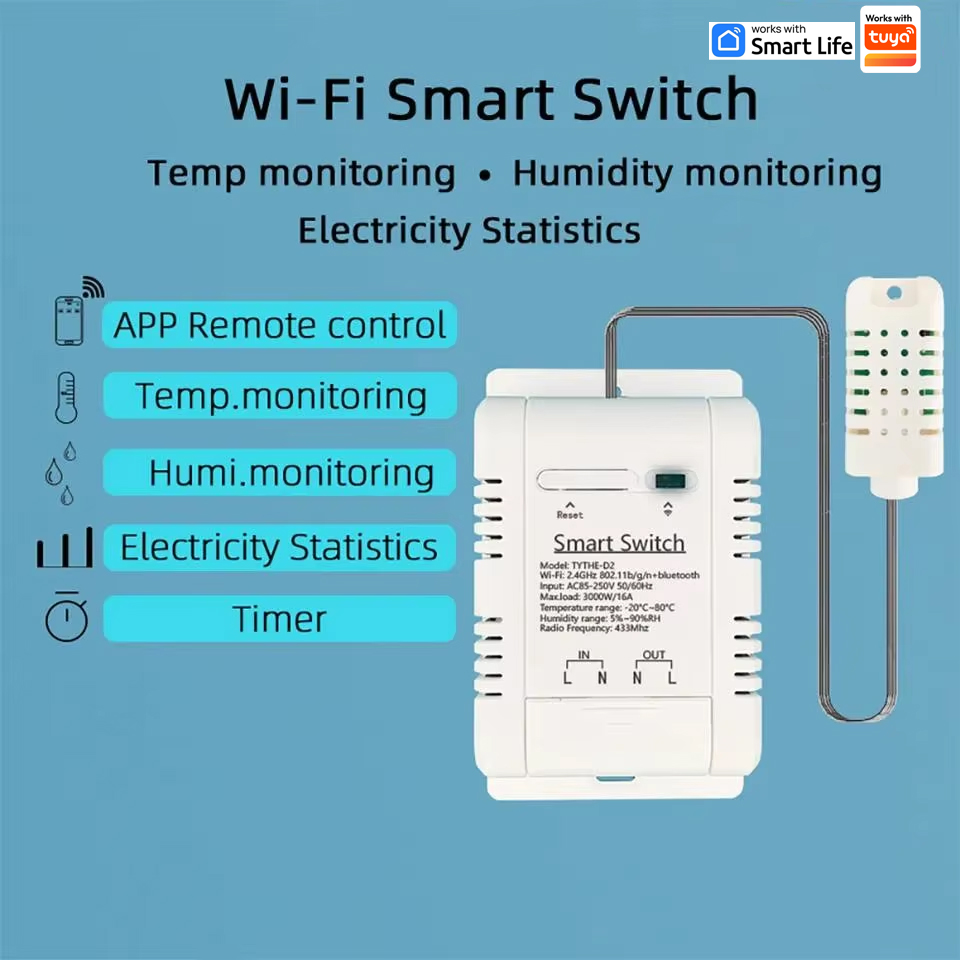 Work with tuya 16A 3000W WiFi  - огляд і ціна Smart Energy Monitor