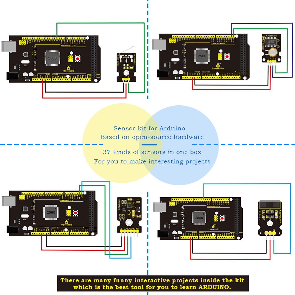 Keyestudio New Sensor Starter  - огляд і ціна Smart Home Kit For Arduino